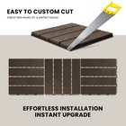 MotionGrey 4-Slat Interlocking Waterproof Outdoor Deck Tiles for Patio, Balcony and Garden - Brown - 20 Piece Set-Colour: Brown
