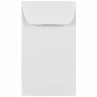 Jam Paper #3 Coin Envelope - 2 1/2" H x 4 1/4" W - White - 100 Pack-Color: White 
