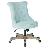 Hannah Tufted Office Chair, Mint -Stylish office chair with Tufted back  , Attractive wood base,  Adjustable height and Easy assembly