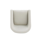 Manhattan Comfort Anna Round 23.23" Modern Faux Leather Upholstered Dining Armchair - Stone Grey - Set of 2-30 Day Limited Manufacturer's Warranty