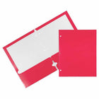 JAM Paper Laminated Glossy 3 Hole Punch Two-Pocket School Folders - Fuchsia Hot Pink - 6 Pack-Glossy 3-Hole Punch Project Folders l Colour: Fuchsia Hot Pink