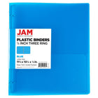 JAM Paper Plastic 0.5" 3-Ring Binder - Blue-Size: .5" Width | Holds up to 100 sheets of paper.