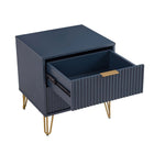 Manhattan Comfort DUMBO 20.07" Modern 2-Drawer Nightstand 2-Piece Set - Midnight Blue-Perfect for Bedside Storage, Lamps or Display Items