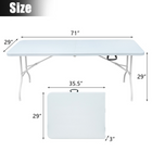 Homy Casa 6 ft Portable Folding Table Indoor & Outdoor for Camping - White-HDPE plastic resists stains and daily wear