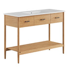 Modway Zaire 48" Single Sink Bathroom Vanity - Natural/White-MDF and Rubberwood