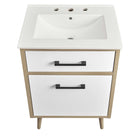 Modway Maverick 24" Bathroom Vanity - White/Oak-Fixtures Not Included