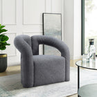 Manhattan Comfort Darian 32.68" Modern Boucle Upholstered Accent Chair - Grey-Frame Made of High Quality Pine Wood for Extra Durability