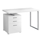 Monarch Specialties 7027 48" Computer Desk - White Left Or Right Facing-A modern 48"L computer desk in a fashionable style, with a reversible configuration for left or right setup, perfect to create a functional workspace in your home office.