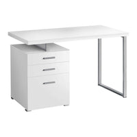 Monarch Specialties 7027 48" Computer Desk - White Left Or Right Facing-A modern 48"L computer desk in a fashionable style, with a reversible configuration for left or right setup, perfect to create a functional workspace in your home office.