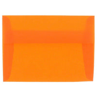 JAM Paper 4Bar A1 Translucent Vellum Invitation Envelopes - 3.625" x 5.125" - Orange - 25 Pack (1591617)-Color: Orange Translucent