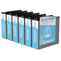 Davis Group Easyview Premium Binder - D Ring - Customizable - 3" - Black - 6 Pack-3 Ring Binder