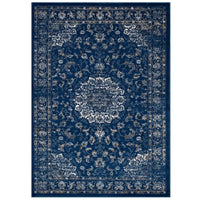 Modway Lilja Distressed Vintage Medallion Area Rug - 5 ft W x 8 ft L - Moroccan Blue Beige/Ivory-Distressed Vintage Medallion Area Rug