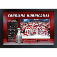 Frameworth Carolina Hurricanes 16" H x 24" W Frame 2026 Stanley Cup Champions Stats Framed Wall Art 16x24 Frameworth - Licensed NHL/NHLPA-Officially licensed NHL and NHLPA wall art: Carolina Hurricanes 16x24 Frame 2026 Stanley Cup Champions Stats for Carolina Hurricanes fans and collectors
