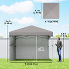 Outsunny 10 ft W x 10 ft L Pop Up Canopy Tent with Removable Sidewalls Carry Bag - Light Grey-Equipped with a wheeled bag for easy transport