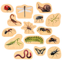 TickiT Wooden Minibeast Blocks - Set of 15-15 crawling critters: This set features 15 double-sided, wooden blocks with printed minibeasts. Encourage kids to use their imagination as they examine everyday insects