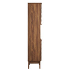 Modway Render Tall Narrow Bathroom Storage Cabinet - Walnut-Assembly Required