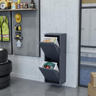 Ceha Canada CK 2-Door Metal Multipurpose Storage Cabinet - 13" W - Dark Grey-EASY TO USE: This cabinet’s sleek design features drawers and flaps that open simultaneously for quick access. Wall-mounting holes allow flexible placement to suit your space