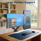ShoppingAll Dual VESA Monitor Mount with Fully Adjustable Gas Spring Arm and Office Desk Clamp - Black-Quick 3-Minute Installation: Features a unique arm structure and a fast-insert VESA plate for easy setup - no extra tools or hassle required