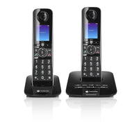 Motorola D87 Series Bluetooth Cordless Telephone - Black - 2 Pack-1.8" Full Graphic: Colour Display Make communication clearer with a full color display
