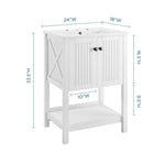 Modway Steam 24" Bathroom Vanity - White-Soft-Close Doors