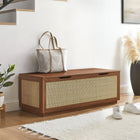Modway Soma 47" Rattan Storage Bench - Walnut-2 Spacious Interior Compartments