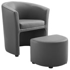Modway Divulge Armchair and Ottoman - Grey-Modern armchair