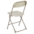 Flash Furniture HERCULES Series Premium Beige Plastic Folding Chair - 10 Pack-Textured seat reduces slipping