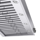 KUCHT KRH600-SS-C 60" 1200 CFM Wall Mounted Range Hood with Digital Controls - Stainless Steel-2x 8 in. round ducts vent for better ventilation performance and efficiency