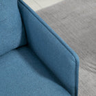 HOMCOM Modern Accent Chair with Wide Lounge Seat - Steel Legs - Button Tufted for Bedroom - Blue-Overall Dimensions: 28.3" W x 27.6" D x 31.5" H (72 x 70 x 80 cm)
