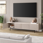 Hudson&Canal Whitman TV Stand for TV's up to 85" - Alder White-Product Dimensions: 15.5" L x 78.5" W x 20" H