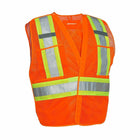 Forcefield 5-Point Tear-away Hi Vis Mesh Traffic Safety Vest - Orange - S/M-Orange, Polyester mesh