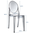 Modway Casper Dining Side Chair - Smoke-Stackable up to 4 Chairs