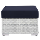 Modway Convene Outdoor Patio Ottoman - Light Grey/Navy-Ships Pre-Assembled