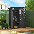 Outsunny Outdoor Storage Garden Shed with Lockable Door - 5' x 3' - Dark Grey-Lockable door with key included

