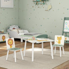 Qaba 3-Piece Kids Table & Chair Set for Boys & Girls Aged 3-8 - Green-Smooth edges for added safety during playtime
