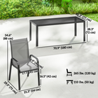 Outsunny 9 Pieces Patio Dining Set Patio Table and Stackable Chairs - Light Grey-1.7" (4.3 cm) center hole fits a patio umbrella for shade