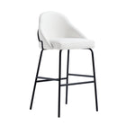 Manhattan Comfort Gracie 22" Modern Leatherette Upholstered Barstool - White and Black - 3 Pack-Weight Capacity: 275 Lbs. Each