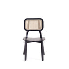 Manhattan Comfort Versailles 18.5" Industry Chic Dining Chair - Black and Natural Cane - Set of 2-Seat Made from Plywood