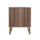Manhattan Comfort Avira 20" Mid-Century Modern 1-Drawer Nightstand - Brown-Compact size ideal for bedrooms, guest rooms, or small spaces