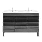 Modway Render 48" Double Sink Bathroom Vanity - Charcoal/White-Mid-Century Modern Vanity