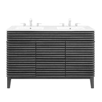 Modway Render 48" Double Sink Bathroom Vanity - Charcoal/White-Mid-Century Modern Vanity