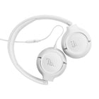 JBL Tune 530 Wired  On-Ear Headphones - White-Tangle-free flat cable