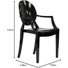 Nicer Furniture Louis XVI Ghost Chair - Black-Made of heavy-duty molded Black polycarbonate
