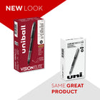 uniball Vision Elite Rollerball Pen - 0.5mm - Black - 12 Pack-Airplane-safe ink prevents leakage even when cabin pressure changes