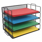 ShoppingAll Stackable 4-Tier Mesh Document Tray -Features a smart interlocking design that allows you to stack all four trays vertically to save desk space, or separate them into individual trays to fit inside drawers or on shelves.