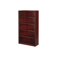 Office Star Napa Collection Bookcase, 5-Shelf, Mahogany-Features 1" top and end panels