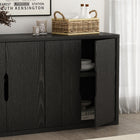 Manhattan Comfort Rivington 60" Modern 4-Door Sideboard - Black-Adjustable shelving offers customizable storage for everything from tall books to decorative accents