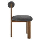 Modway Torian Boucle Fabric Dining Chair - Walnut Charcoal - Set of 2-7