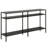 Hudson&Canal Sivil 55"W Console Table with Metal Shelves - Blackened Bronze-A modern contemporary design for your entryway, living room, den, and more