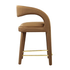 Modway Pinnacle Performance Velvet Counter Stool - Brown Gold - Set of 2-Weight Capacity: 330 lb